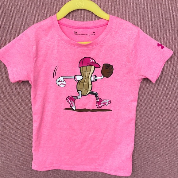 pink under armour shirt youth